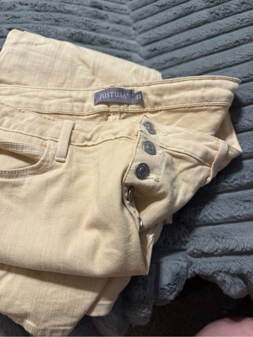Just USA Pale Cream High-Rise Skinny Jeans with Button Fly
